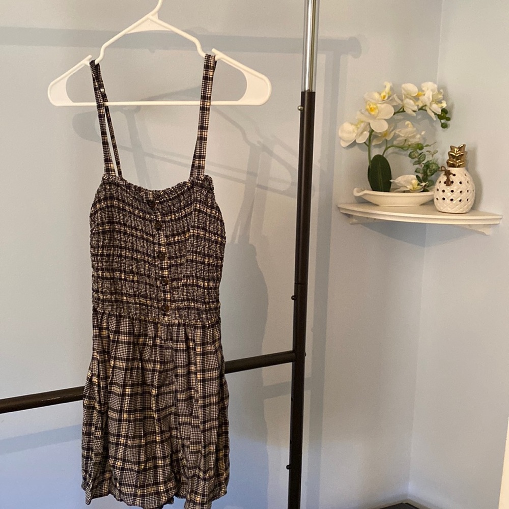 XS Hollister plaid romper